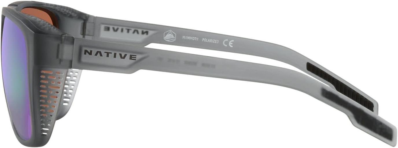 Native Mens Mammoth Square Sunglasses, Matte Smoke Crystal/Polarized Green Reflex, 57 mm - Image 4