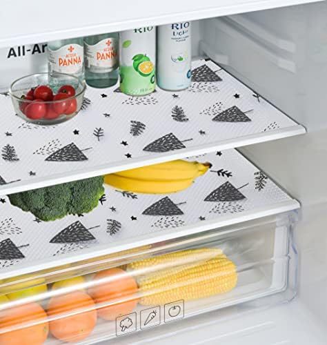 Refrigerator Liners 10 Pcs Washable Non-Slip EVA Fridge Mats for Drawer Placemat and Cupboard Non-Adhesive Shelf Cabinets Liner for Kitchen Can Be Cut Refrigerator Pads 17.3x11.3