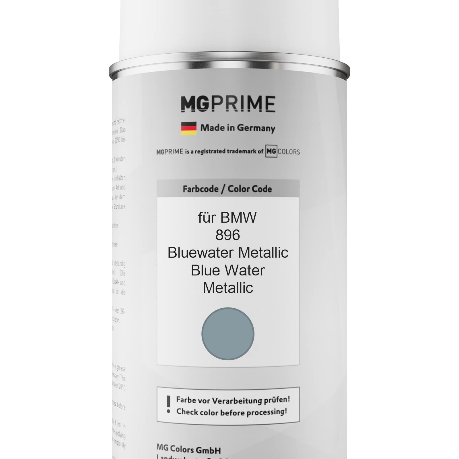 MG PRIME Autolack Spraydose für BMW 896 Bluewater Metallic + 2K-Klarlack