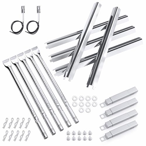 Grill Replacement Parts for Charbroil Performance 5 Burner 463448021 463450022 463451022 4 Burner 463365021 463352521 Charbroil Grill Parts Include Heat Plate Burner Igniter Crossover Tube