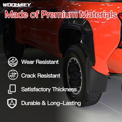 Image of 4PCS Mud Flaps Black, Flexible Mudguards Kit with Hardware Accessories, Splash Guards Mud Guards Kit Fit for Tacoma 2016-2023(2016-2023)