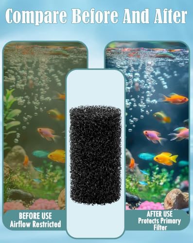 Image of 6 Pcs Pre-Filter Sponges Compatible with Fluval AC70 /AC110 and AquaClear 70 /110 Power Filters Replacement Foam Sponges for Freshwater & Saltwater Aquariums, Protects Small Fish, Shrimp and Fry
