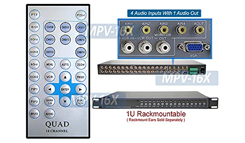 16-Channel RCA BNC Video Multiplexer Picture-in-Picture Generator