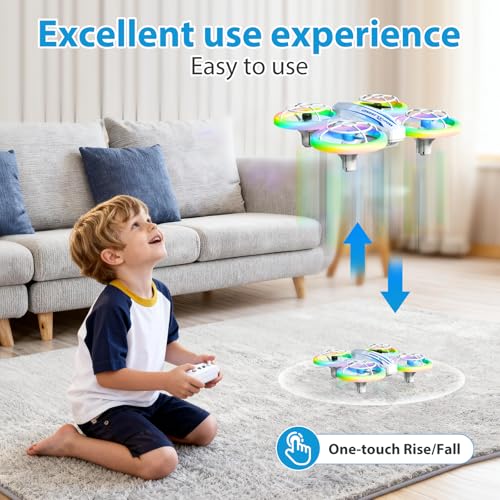 Mini Drone for Kids Toys, Kids Drone with 6 LED Light Modes, Mini Drone for 6-12+ Year Old Boys Girls, Hand Operated RC Quadcopter with 3 Batteries, 3D Flip, Best Toy Gifts for Boys and Girls (White) - Image 5