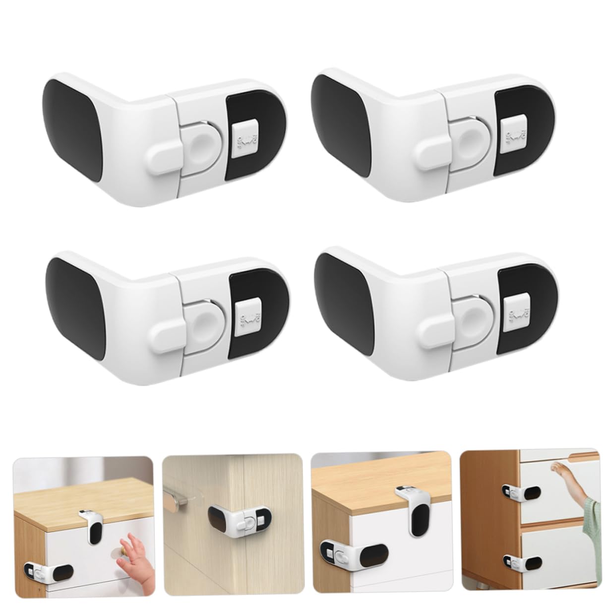 ibasenice 20piezas Cerraduras De Seguridad Para Armarios Cerraduras Para Frigoríficos y Muebles Protección Infantil Multiusos Instalación Rápida y Sencilla Para Hogares Bebés