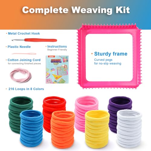 Image of DDAI Weaving Loom Kit for Kids, DIY Potholder Craft Kit Ages 6+
