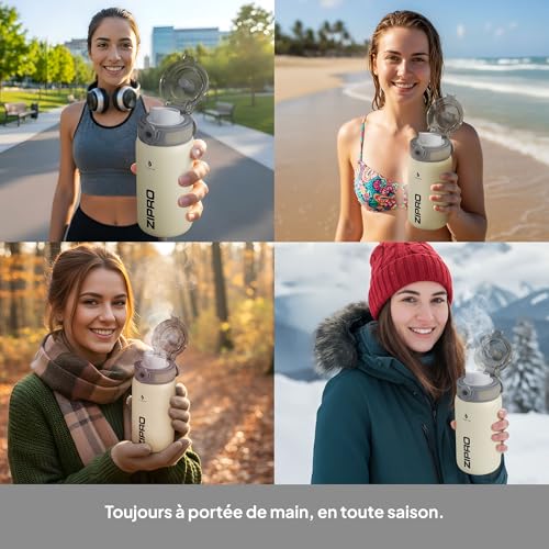 ZIPRO Gobelet Isotherme en Acier Inox 1000ml Grande Gourde avec Poignée – vue 6