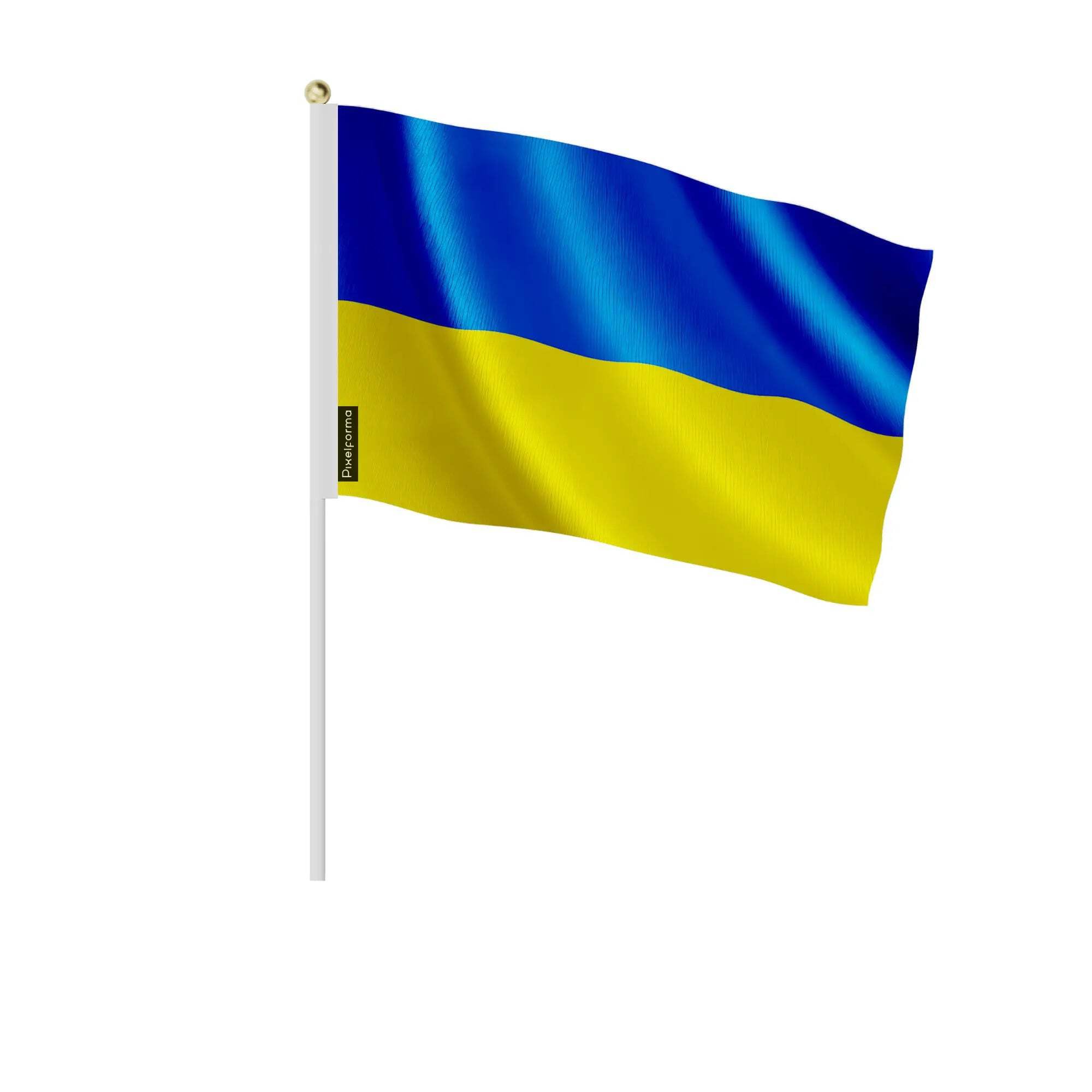 Mini drapeau Ukraine 14x21cm de 100 pièces avec hampe légère pour cortège - 3