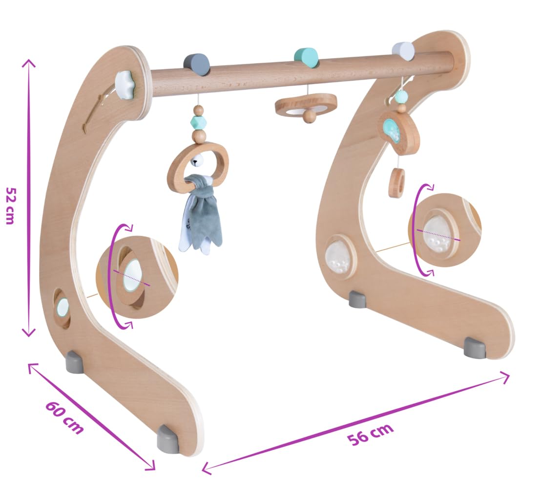 Eichhorn - Baby Pure Spielbogen - aus 100 Prozent FSC zertifiziertem Buchenholz, nachhaltiges Holzspielzeug, höhenverstellbar in 3 Stufen, 56x60x52 cm, unmontiert, für Kinder ab einem Jahr geeignet