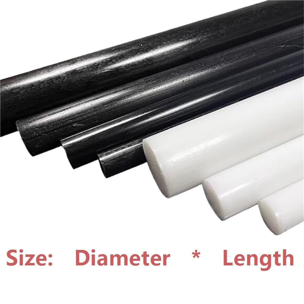 5 Stück POM-Rundstäbe – Acetal-Copolymer, wiederverwendbare Kunststoffstäbe for elektrische Geräte, Durchmesser 15–55 mm(Black,50x1000mm)
