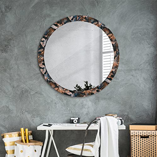 Miroir rond raffiné fi90 et cadre en verre imprimé de haute précision