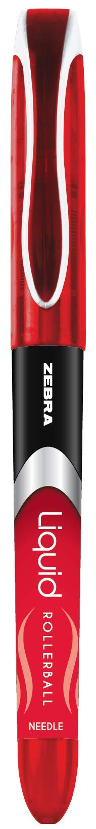 Zebra Flüssig-Tintenroller, Nadelspitze 0,5 mm, rote Tinte (1 Stück, insgesamt 12 Stück)