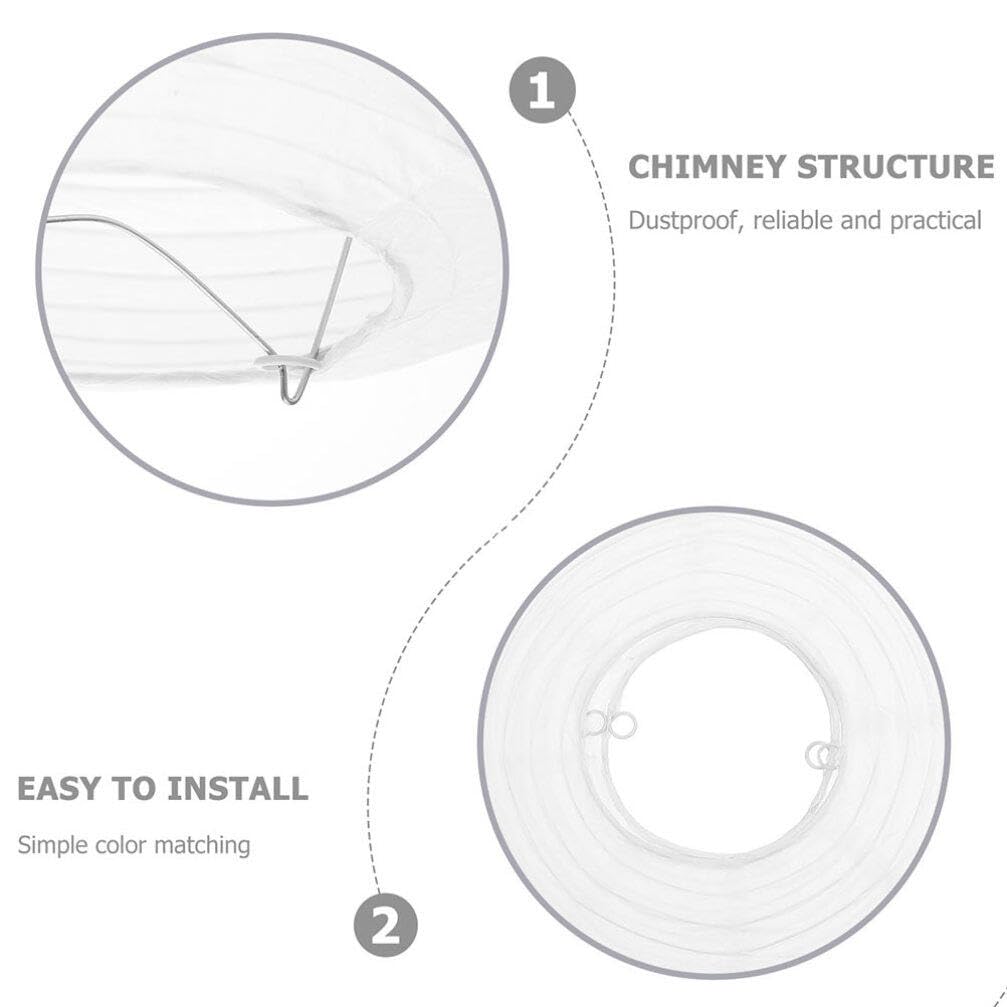 BESTonZON Paper Lanterns Lights Decorative Lampshade White Paper Lamp Shade for Home Decor