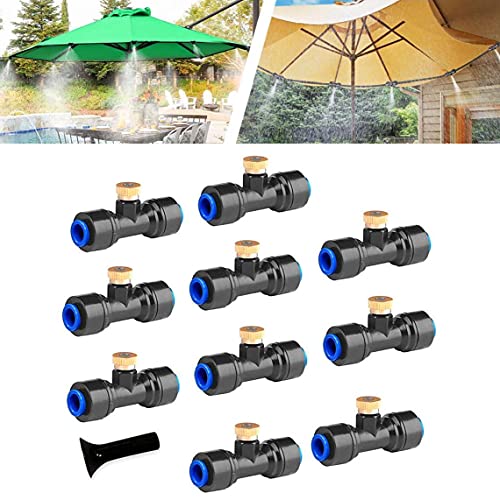 Odoukey Messing Misting Nozzles,Water Brass Misting Nozzle Outdoor Water Mister Cooling Set Greenhouse Irrigatie Kit - Afbeelding 7