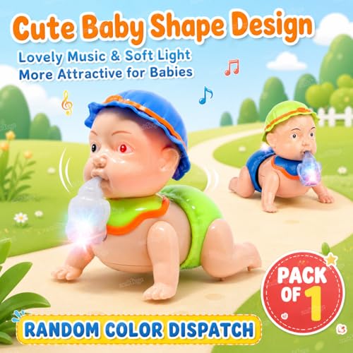 Image of Zest 4 Toyz Crawling Baby Toy | Musical Toys for Kids | Baby Toys for 6 to 12 Months with 3D Light & Sound | Interactive Learning Toys for Babies Toddlers Infants | Birthday Gift for Kids - Multicolor