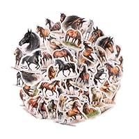60pcs Horse Sticker, Waterproof Horse Riding Stickers for Kids Funny Animal Theme Decorations for Scrapbook Water Bottle Phone Laptop Envelope Journal Craft