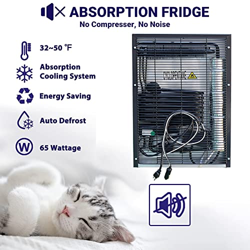 Techomey Semi Truck Refrigerator 1.0 Cu.ft, Ac/Dc Mini Fridge With Lock, Reversible Door, 12V Quiet Absorption Refrigerator For Truck, Rv, Camper, Caravan, Boat, Black #TOP3