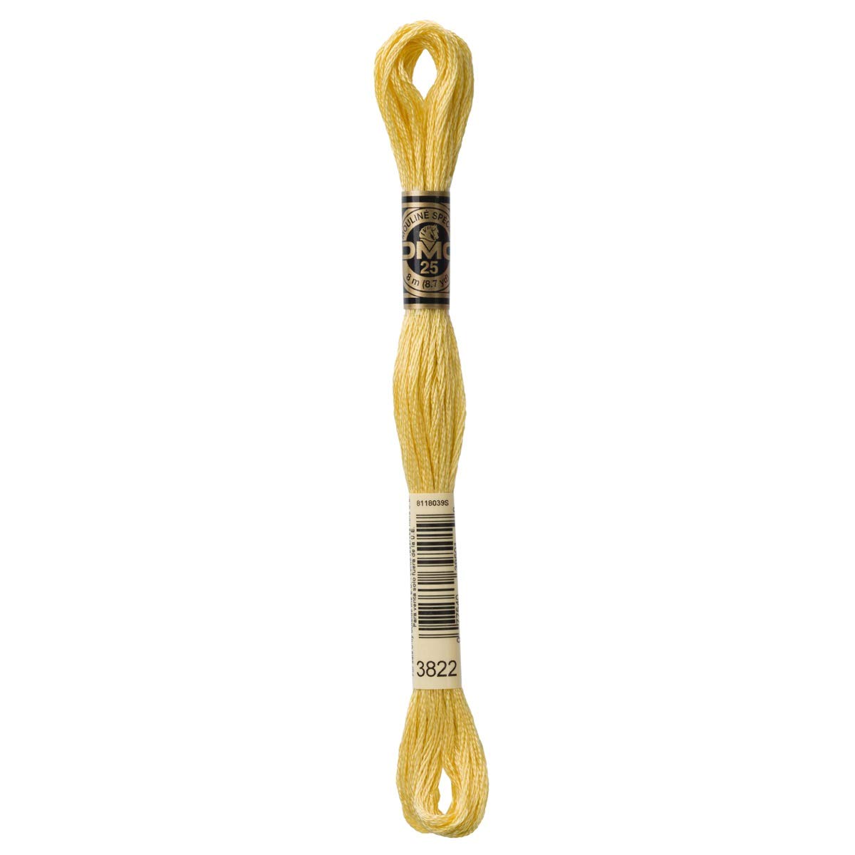 DMC Embroidery Floss Mouline Stranded Cotton Thread for Hand Embroidery and Sewing - Colour No: 3822-12 x 8m Skeins — image 1