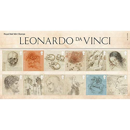 Leonardo da Vinci Lot de Présentation de Timbres Commémoratifs Royal Mail