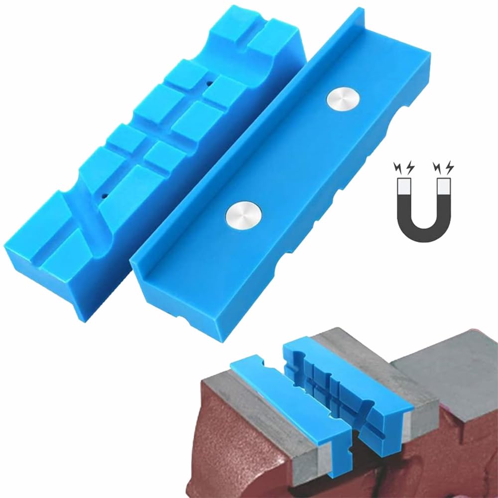 Lot de 2 mâchoires d'étau souples à rainures multiples pour bois, métal, plastique, tubes (100 mm)