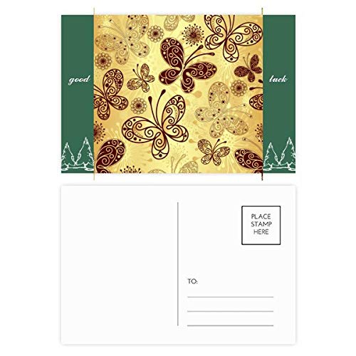 Cartes postales papillon jaune et lot de correspondance multicolore 5,7 x 3,8 pouces