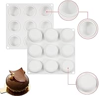 Vista 3 de mostsom Molde de silicona para chocolate medio redondo, molde de silicona semiesfera, moldes de silicona para hornear de media esfera para hacer