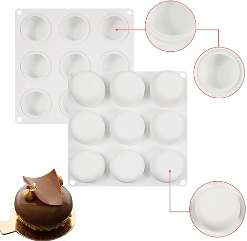 Miniatura 3 de mostsom Molde de silicona para chocolate medio redondo, molde de silicona semiesfera, moldes de silicona para hornear de media esfera para hacer