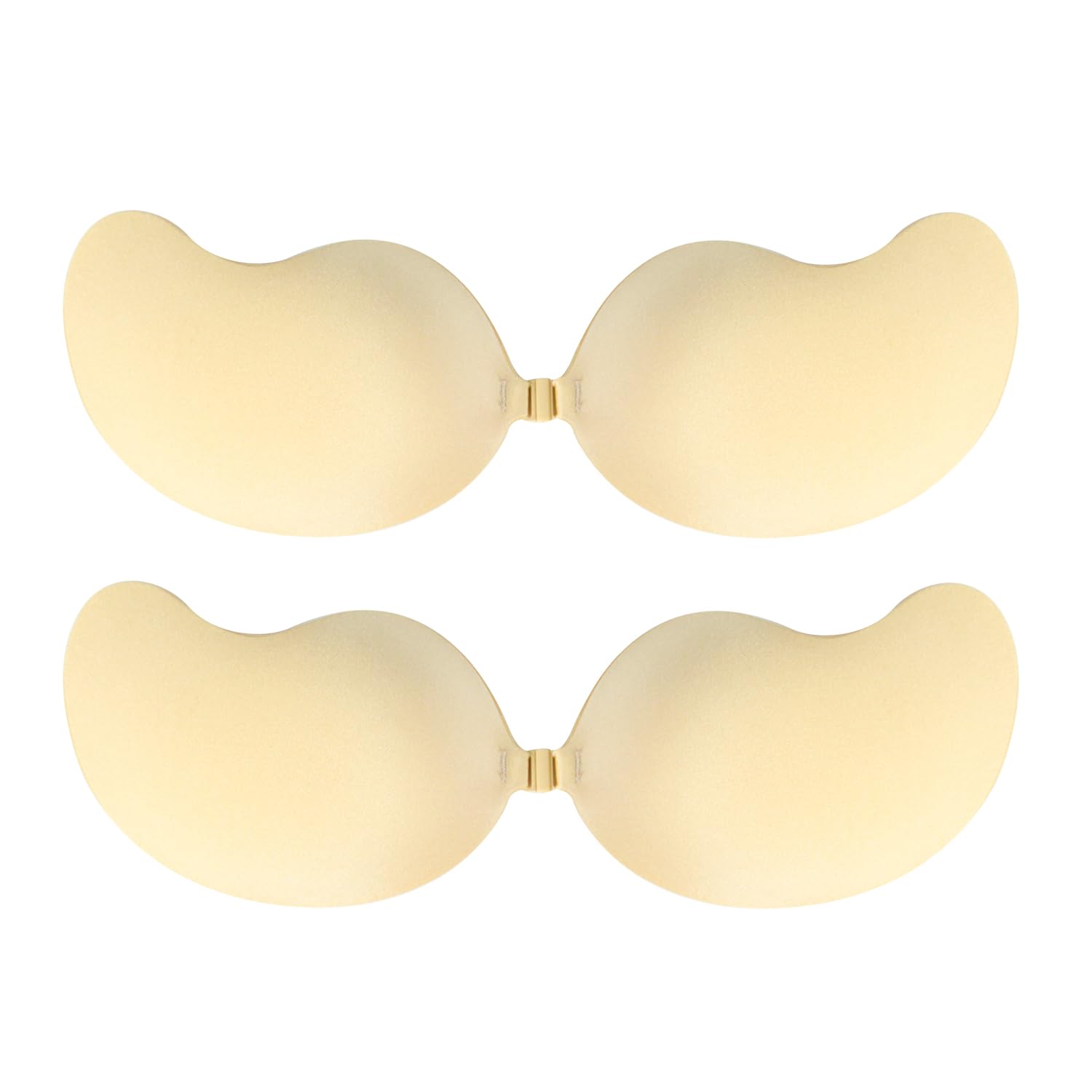 D.duo Women's Beige 2 Pack Sticky Strapless Bras, Invisible Bra For Non Slip Silicone Adhesive Bras, Backless Push Up Bra (, A)