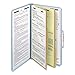 Smead 19030 Six-Section Pressboard Top Tab Classification Folders with SafeSHIELD Fasteners, 2 Dividers, Legal Size, Blue, 10/Box
