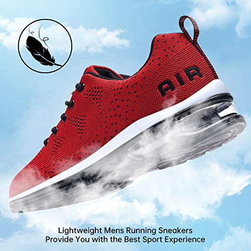 MEHOTO Mens Air Running Sneakers, Men Sport Fitness Gym Jogging Walking Lightweight Shoes, Color Red, Size 10 - Thumbnail 5