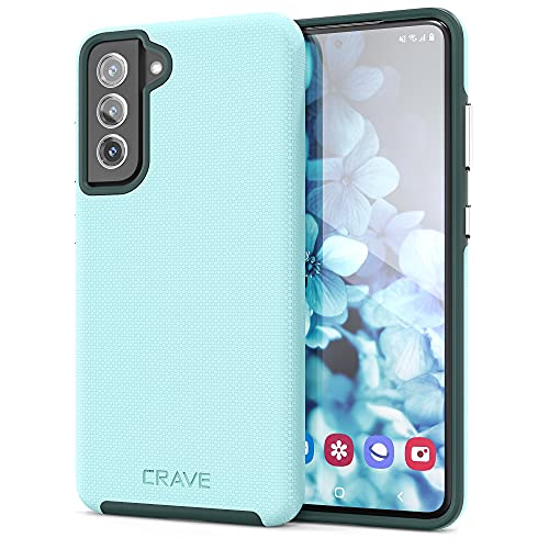 Image of Crave for Galaxy S21 FE Case, Shockproof Protection Dual Layer for Samsung Galaxy S21 FE 5G (6.4 inch) - Aqua