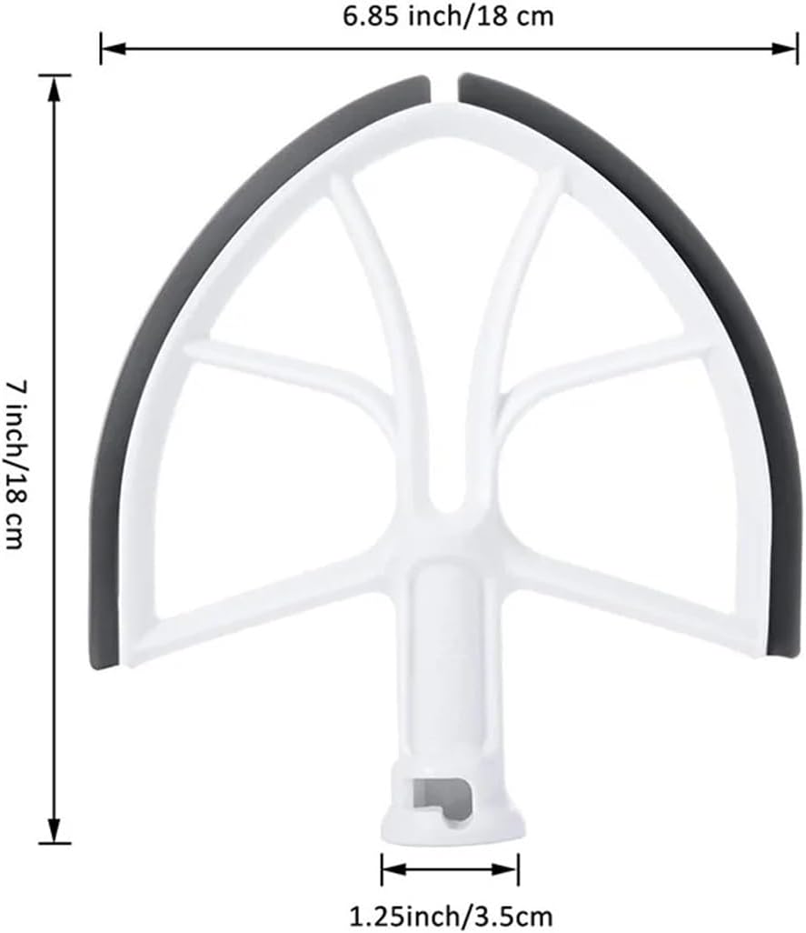 Compatible for KitchenAid 6-Quart Bowl-Lift Stand Mixer Replacement Silicone Edge Beater Paddle