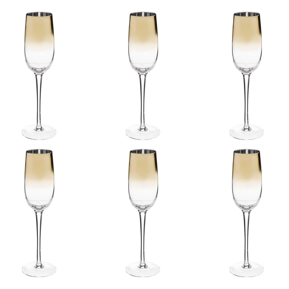 Flûtes à Champagne Arya 21cl Or l'ensemble de 6 verres parfaits pour un cadeau de mariage