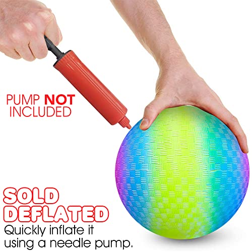 Artcreativity Rainbow Playground Ball For Kids, Bouncy 9 Inch Kick Ball For Backyard, Park, And Beach Outdoor Fun, Beautiful Colors, Durable Outside Play Toys For Boys And Girls - Sold Deflated #TOP5