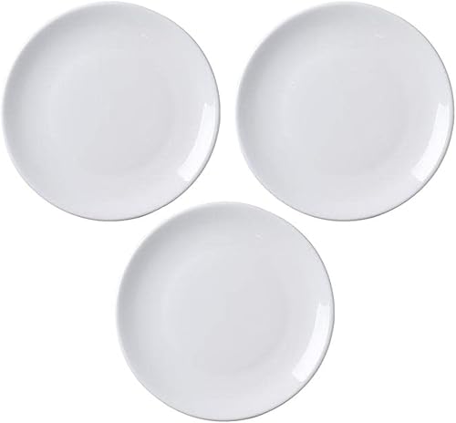 MBBITL Platos llanos, platos de cerámica de 6 pulgadas, juego de 3, platos de porcelana de porcelana para servir platos de cocina