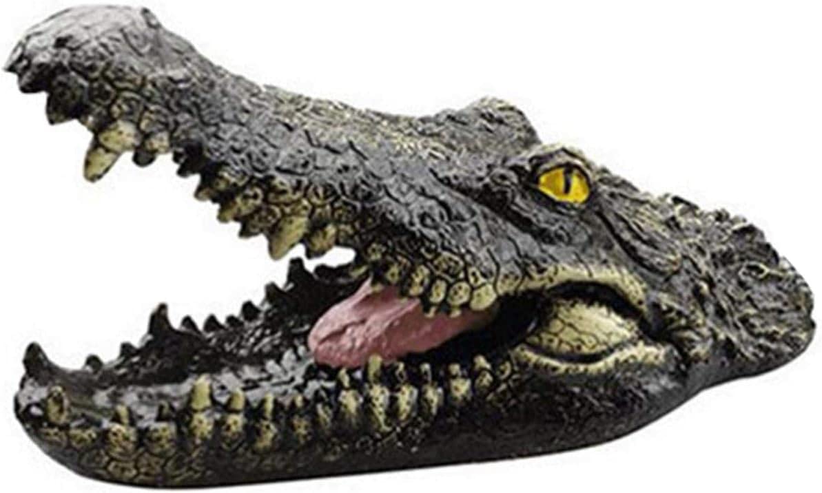 LeFangGangChan Pond Floating Alligator Head Decoy, Open Mouth Crocodile Head Water Decoy, for Garden Pond Heron Duck Control