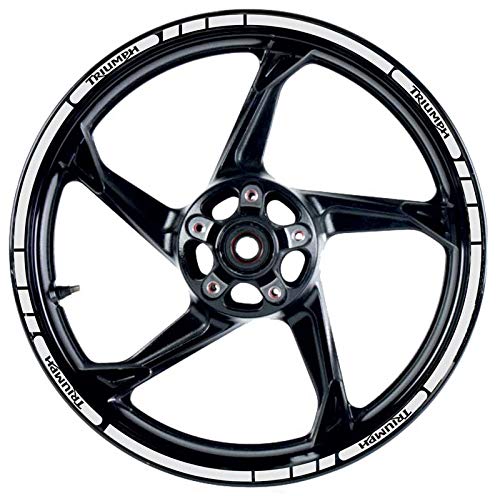 Kit Liserets de Jante Triumph rétro réfléchissants, à Installer sur la Route de Votre Moto pour Une Meilleure visibiité (Gris)