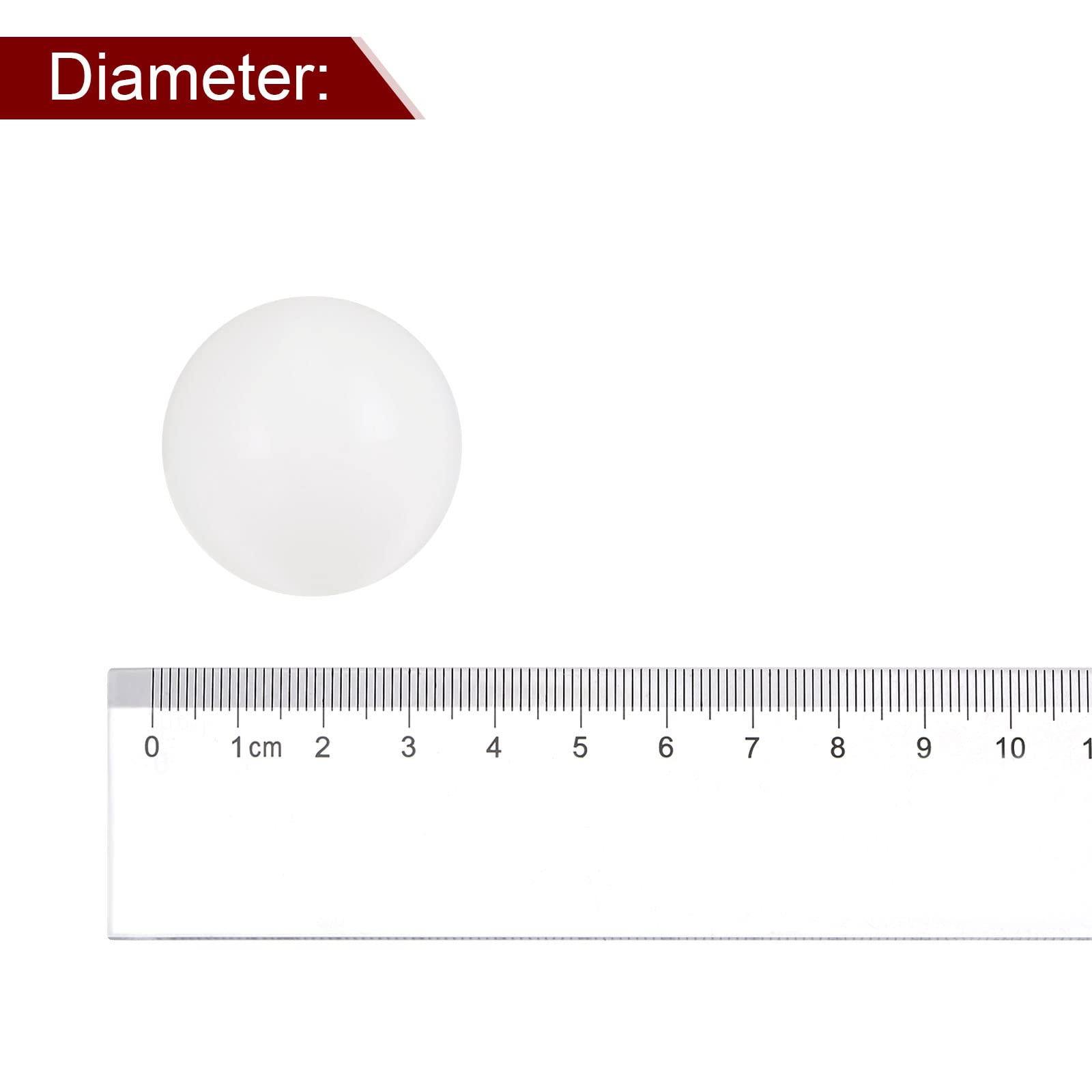 sourcing map PA Nylon Sólido Plástico Bolas 36mm G3 Precisión Rodamiento Bola