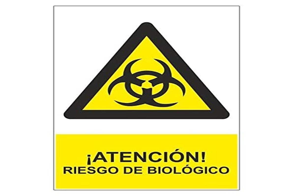 Normaluz RD30617 – Adhesive Sign Attention! Biological Risk Vinyl Adhesive 20 x 30 cm