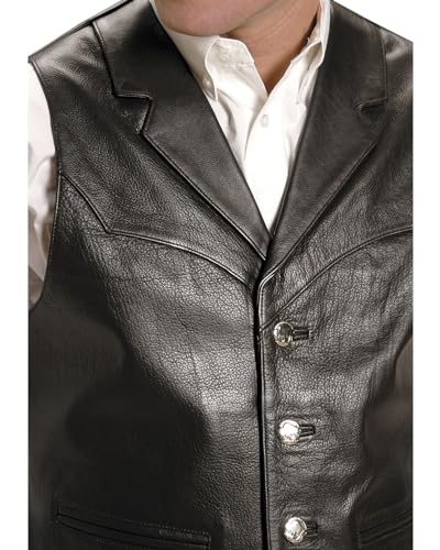 MENS BROWN LEATHER NOTCH COLLAR VEST2