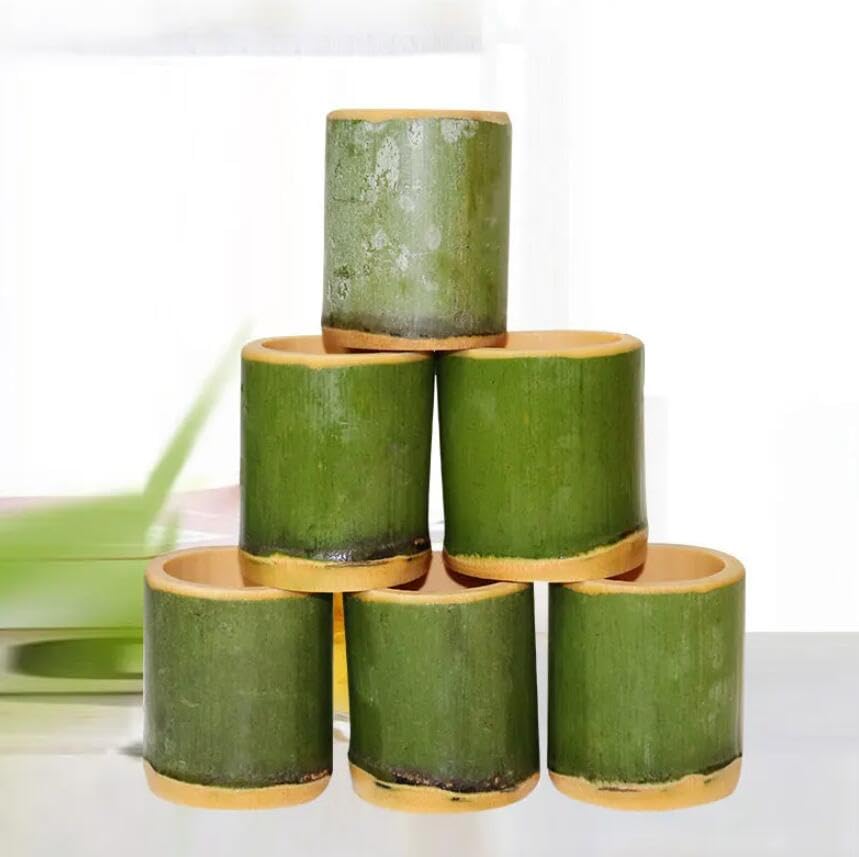 YJIUYUANQ Fresh Natural Bamboo Cup Bamboo Tube Steamer,Sticky Rice