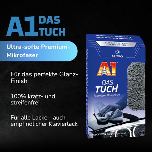 Dr. Wack DAS Tuch Mikrofasertuch 40 x 40 cm - extrem weiches & saugstarkes Reinigungstuch für Auto - 100% fusselfreies Poliertuch… – Ansicht 2