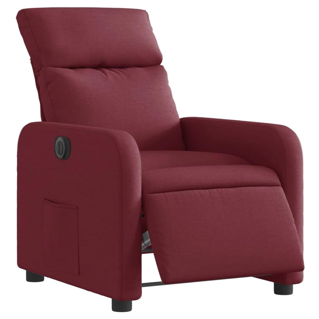 Poltrona reclinabile Elettrico Rosso Bordeaux Tessuto Con Poggiapiedi