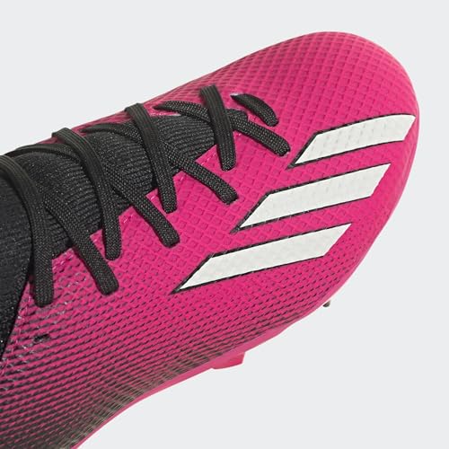 adidas Tênis de futebol unissex infantil X Speedportal.3 Firm Ground, Team Shock Rosa/Zero Metallic/