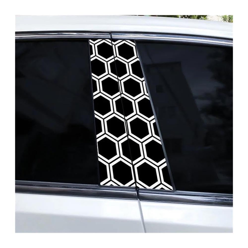 Body Parts 2pcs Car Center Pillar Sticker Honeycomb Universe Auto B-Pillar Waterproof Protective Film(F)