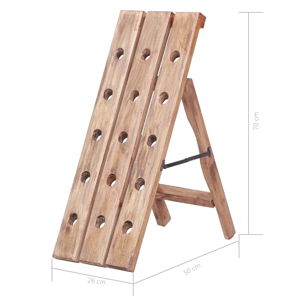 vidaXL Weinregal für 15 Flaschen Flaschenregal Flaschenständer Weinständer Rüttelbrett Rüttelpult Champagner 26x50x70cm Massives Altholz