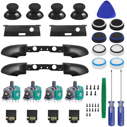 27 PCS Xbox One Controller Repair Kit, SourceTon LB RB Bumper Buttons Replacement, Joysticks, 3.5mm Headphone Jack, Thumbsticks, Screwdrivers (T6/T8/T10) & Tools
