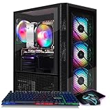 STGAubron Gaming PC Desktop, Radeon RX 580 16G GDDR5, AMD Athlon 3000G 3.5G, 16G RAM, 512G SSD, 600M WiFi, BT 5.0, RGB Fan x 4, RGB Mouse Pad, Windows 11 Home