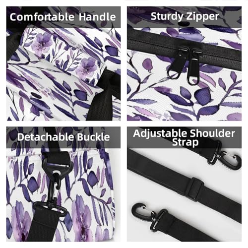 Cute Watercolor Floral Small Gym Bag 18 inch Carry On Duffel Bag for Weekender Travel Sports Workout Yoga Gymnastics Dance Ballet4