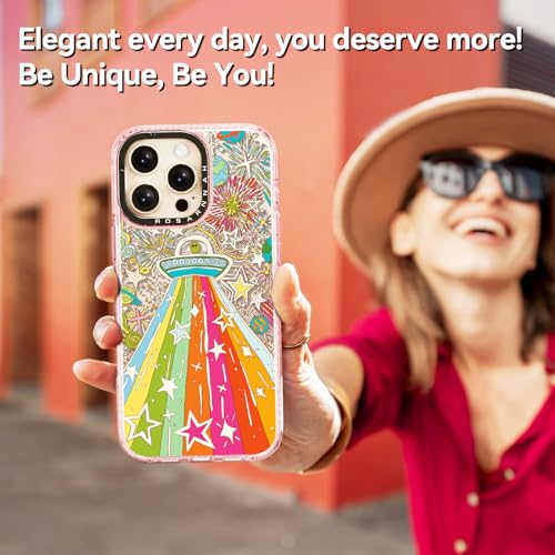 Coque iPhone 16 Pro Max antichoc résistant aux chutes de 2m rose pailleté - 6